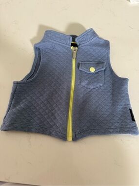 Ben Sherman Light Blue Quilted Kids Vest with Yellow Zipper